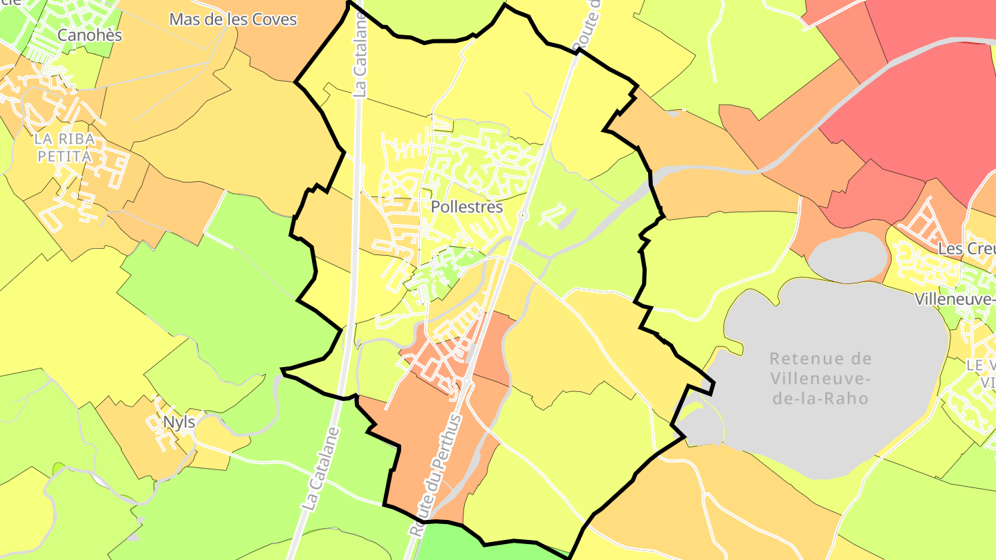 Carte des prix de l'immobilier Pollestres