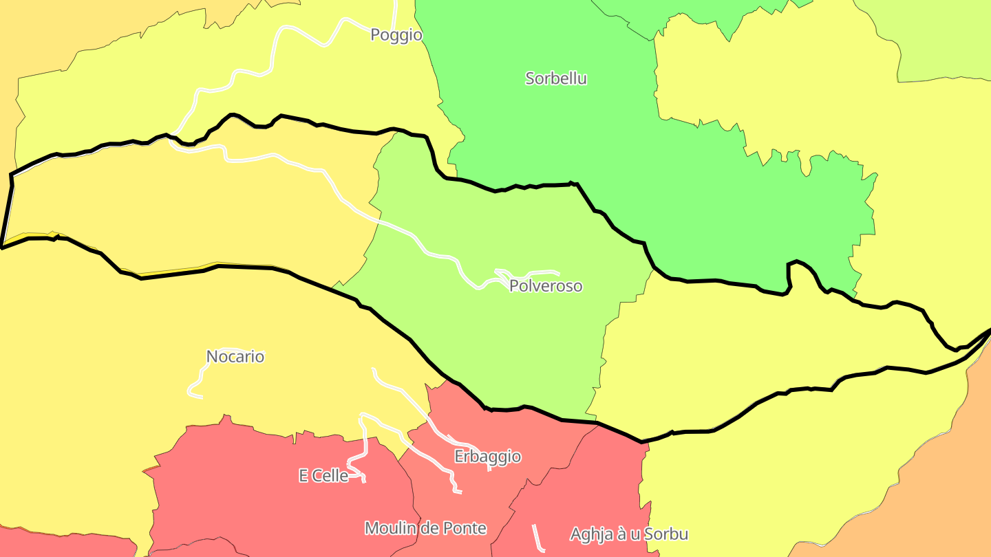 Carte des prix de l'immobilier Polveroso