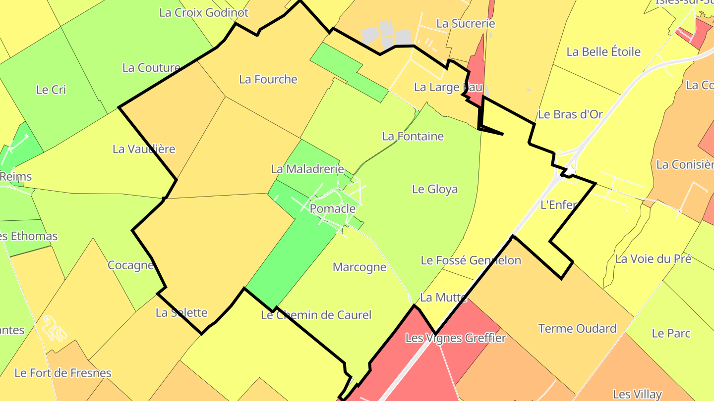 Carte des prix de l'immobilier Pomacle