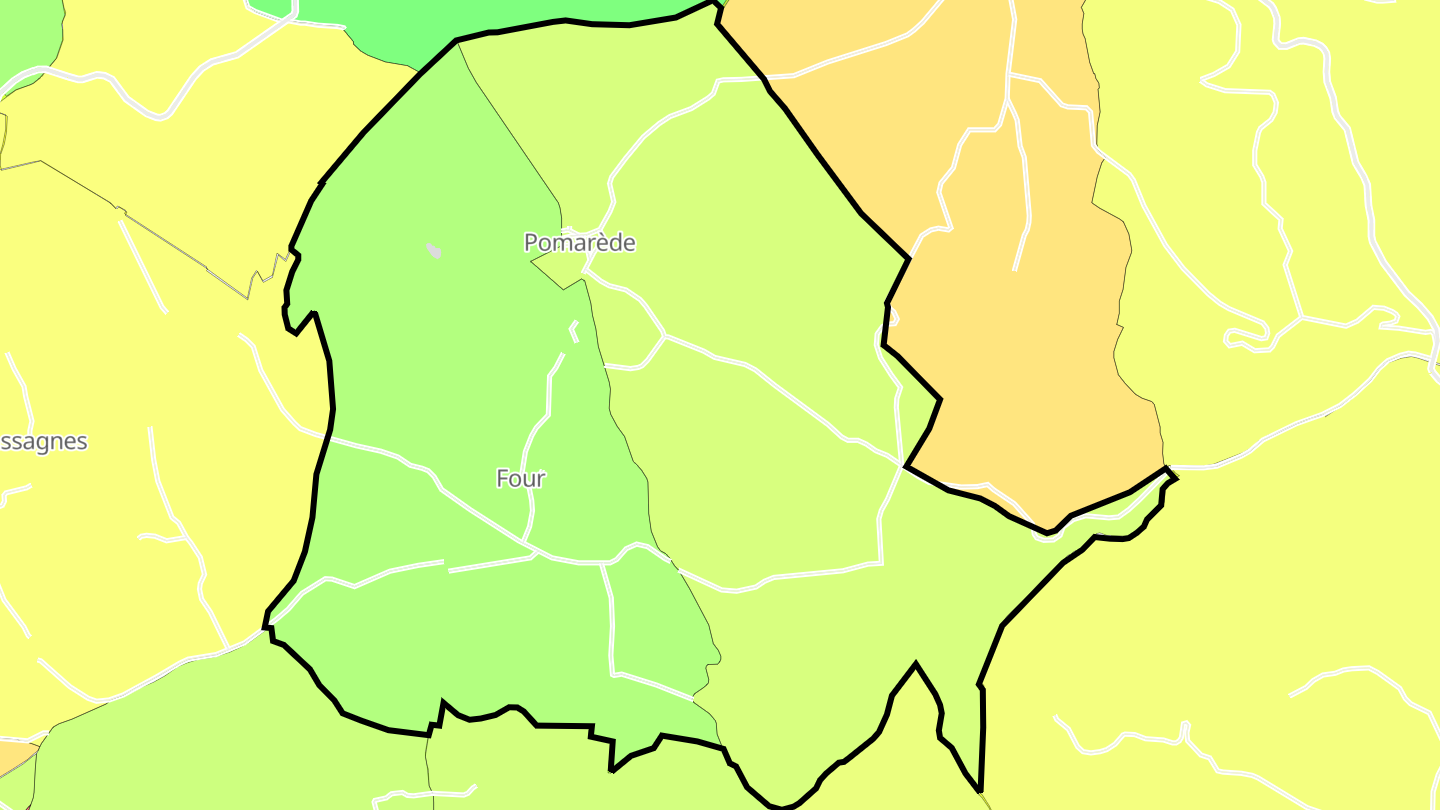 Carte des prix de l'immobilier Pomarède