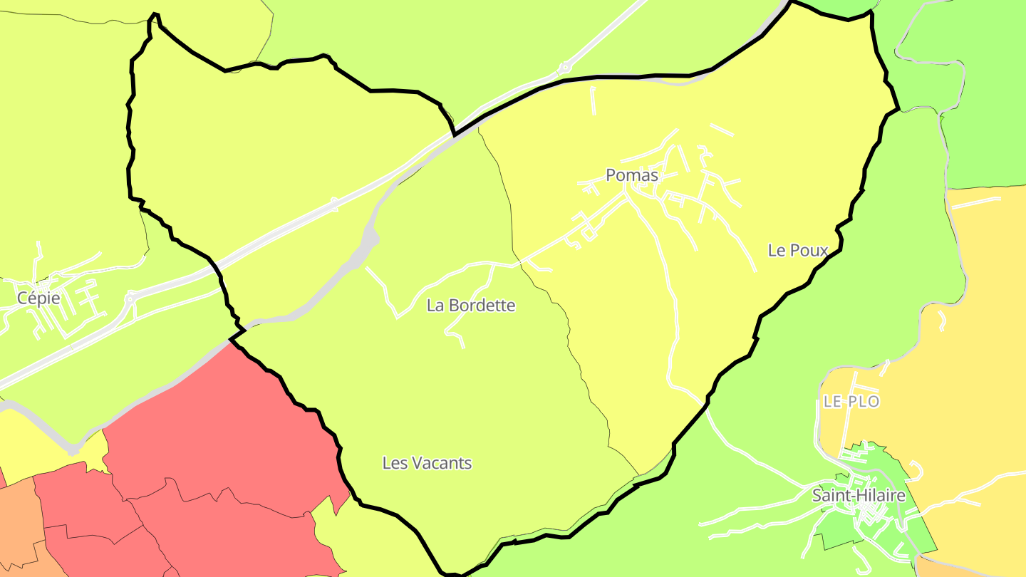 Carte des prix de l'immobilier Pomas
