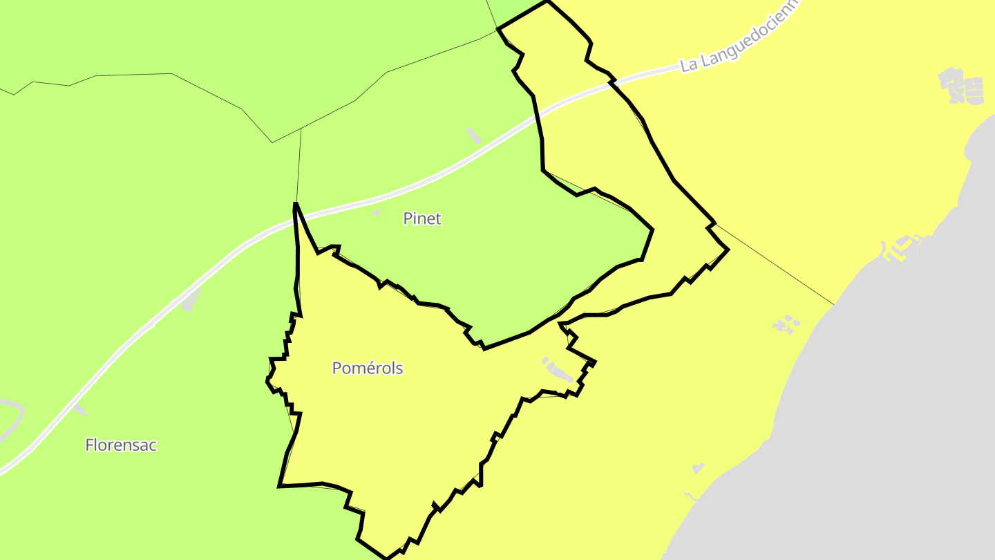Carte des prix de l'immobilier Pomérols