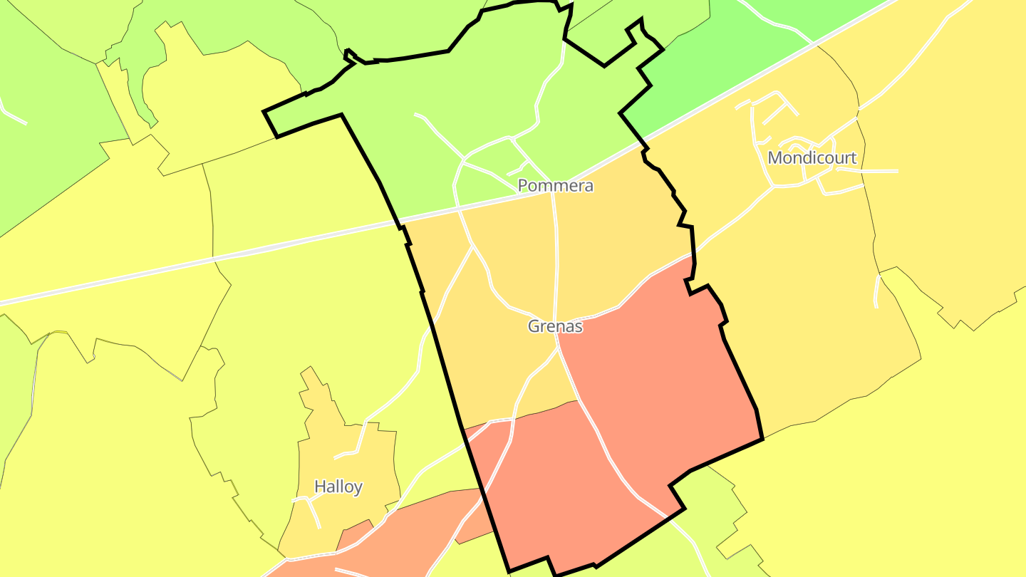Carte des prix de l'immobilier Pommera