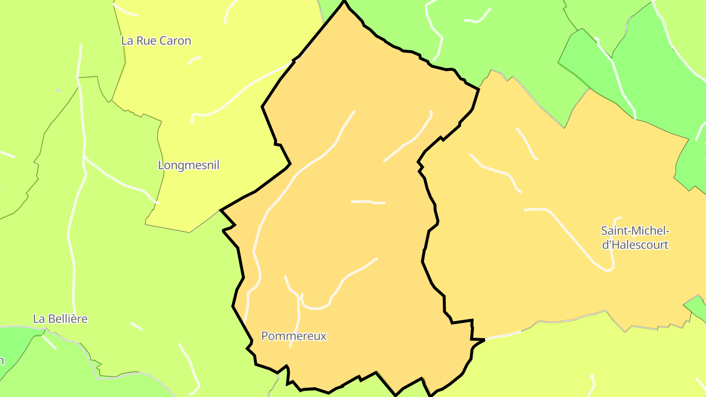 Carte des prix de l'immobilier Pommereux