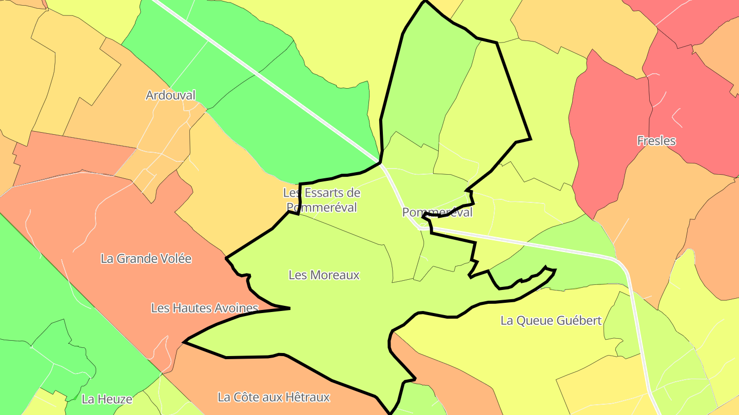 Carte des prix de l'immobilier Pommeréval