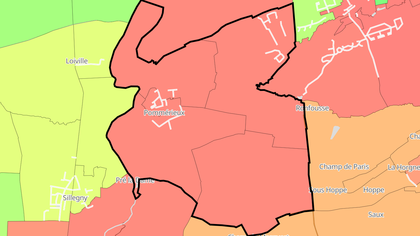 Carte des prix de l'immobilier Pommérieux