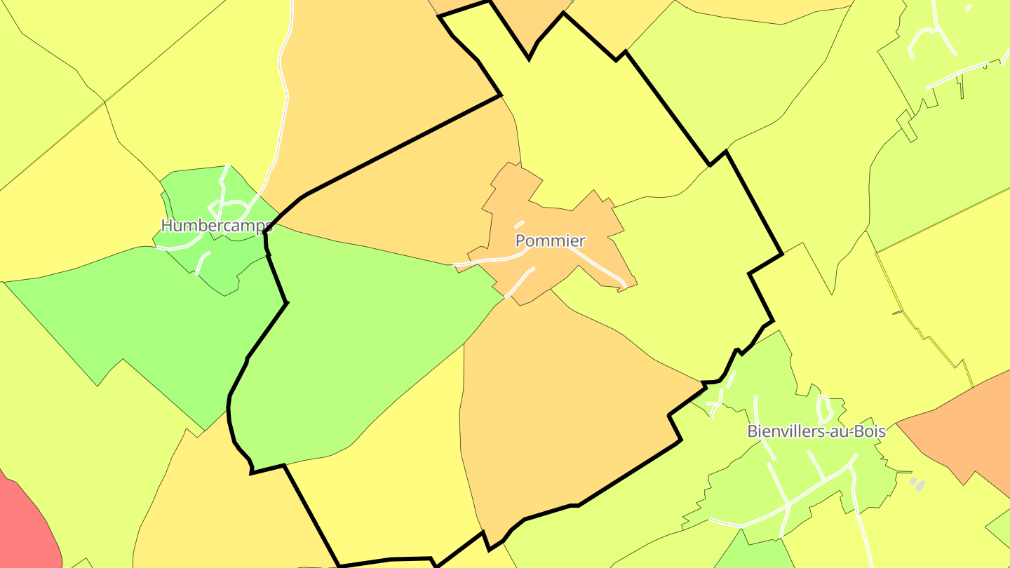 Carte des prix de l'immobilier Pommier