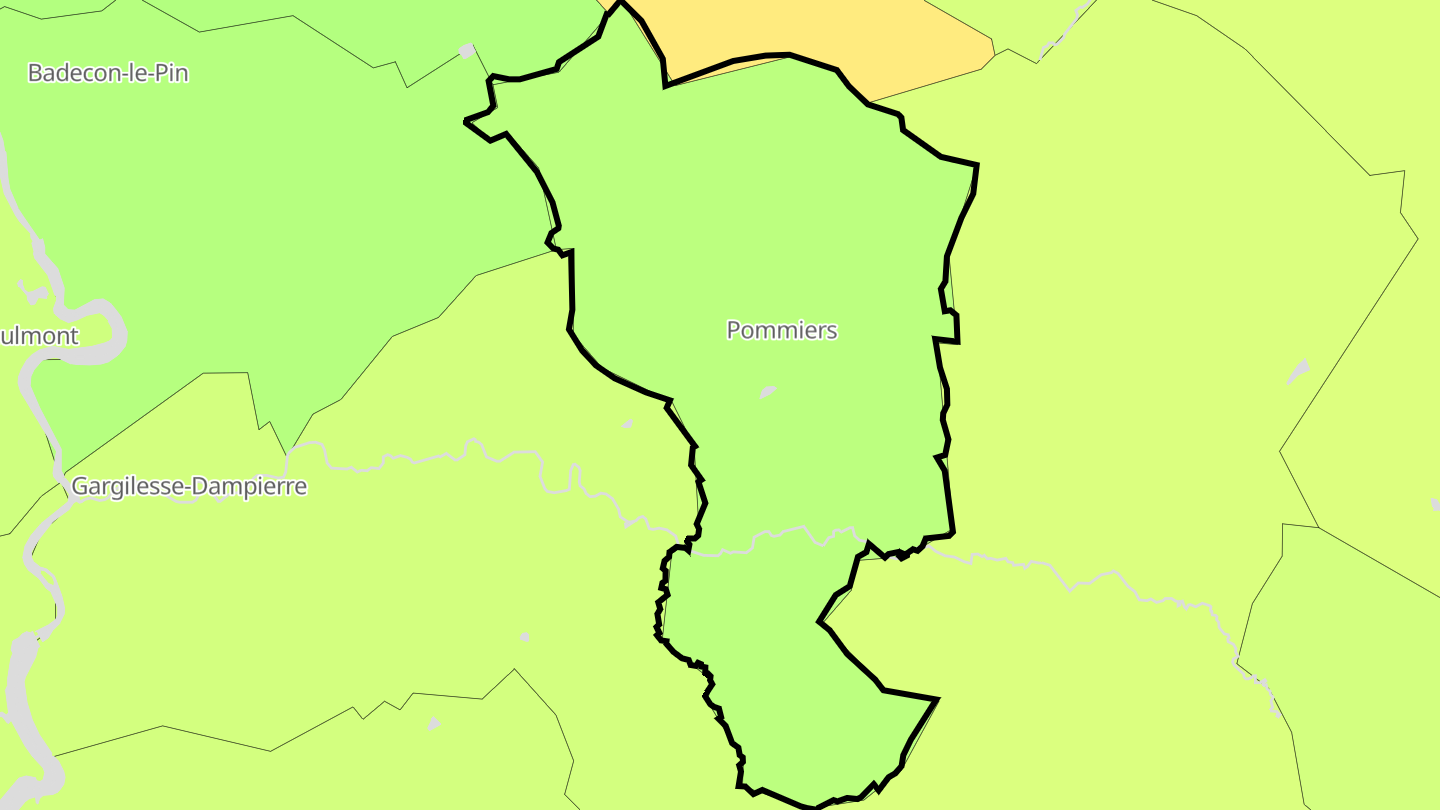 Carte des prix de l'immobilier Pommiers