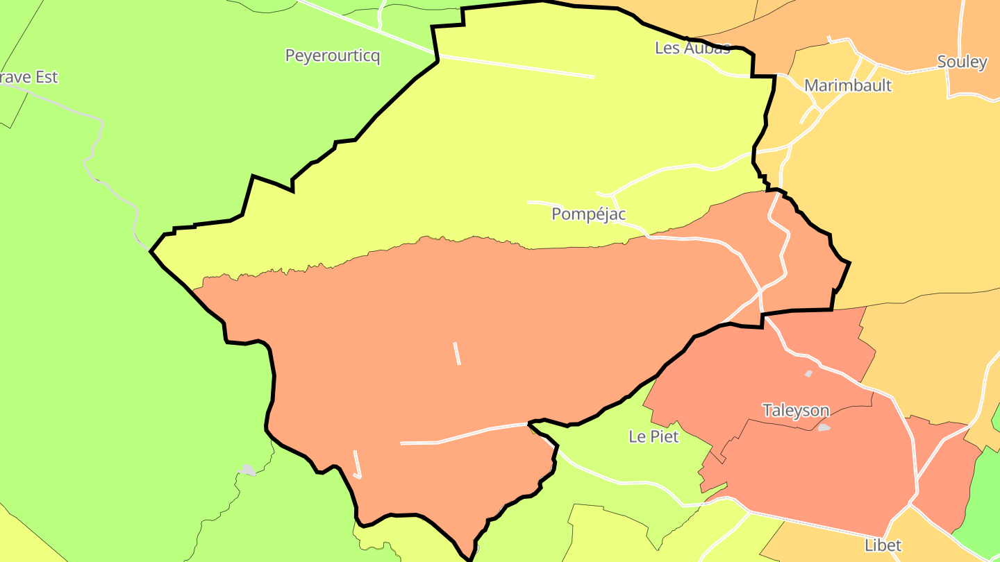 Carte des prix de l'immobilier Pompéjac