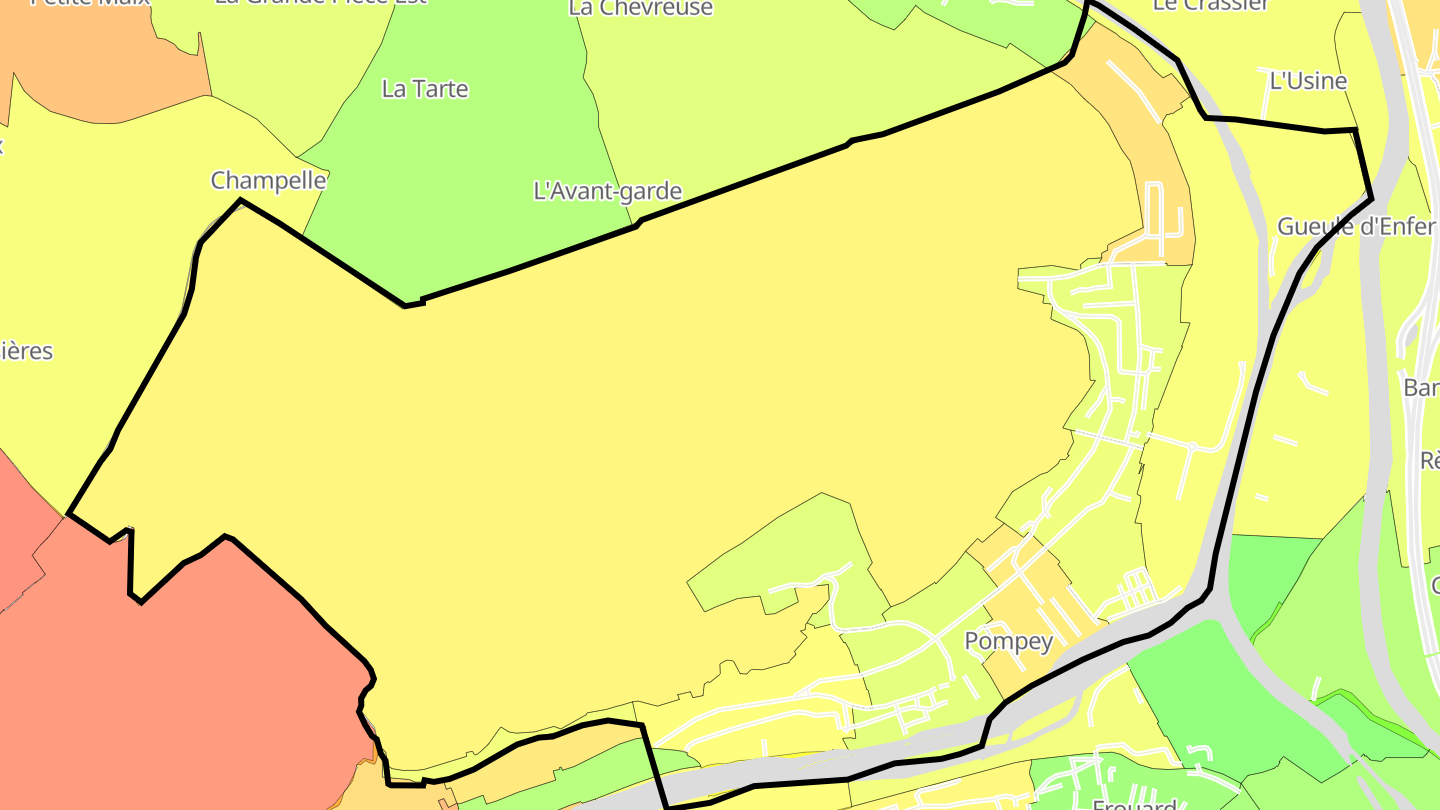 Carte des prix de l'immobilier Pompey