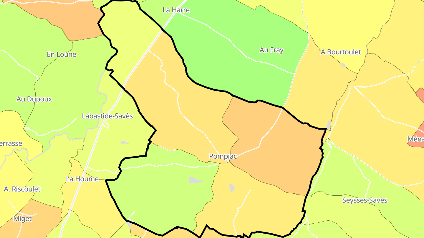 Carte des prix de l'immobilier Pompiac