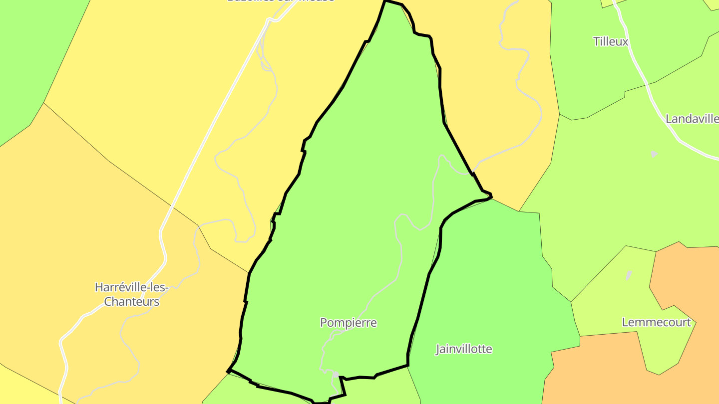 Carte des prix de l'immobilier Pompierre