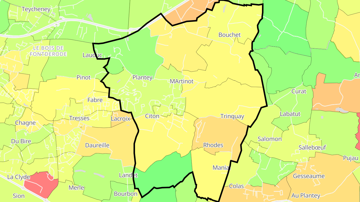 Carte des prix de l'immobilier Pompignac