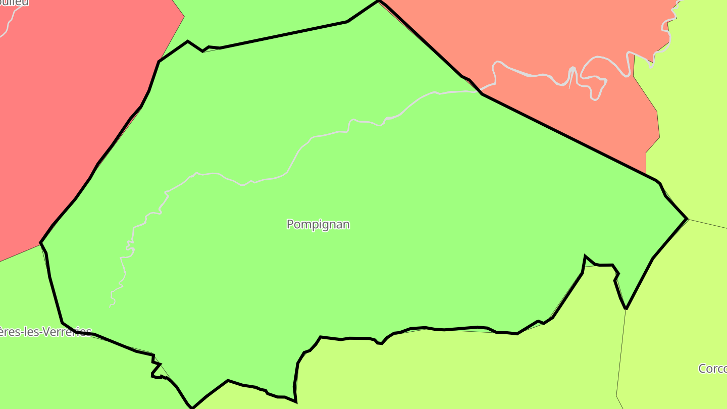 Carte des prix de l'immobilier Pompignan