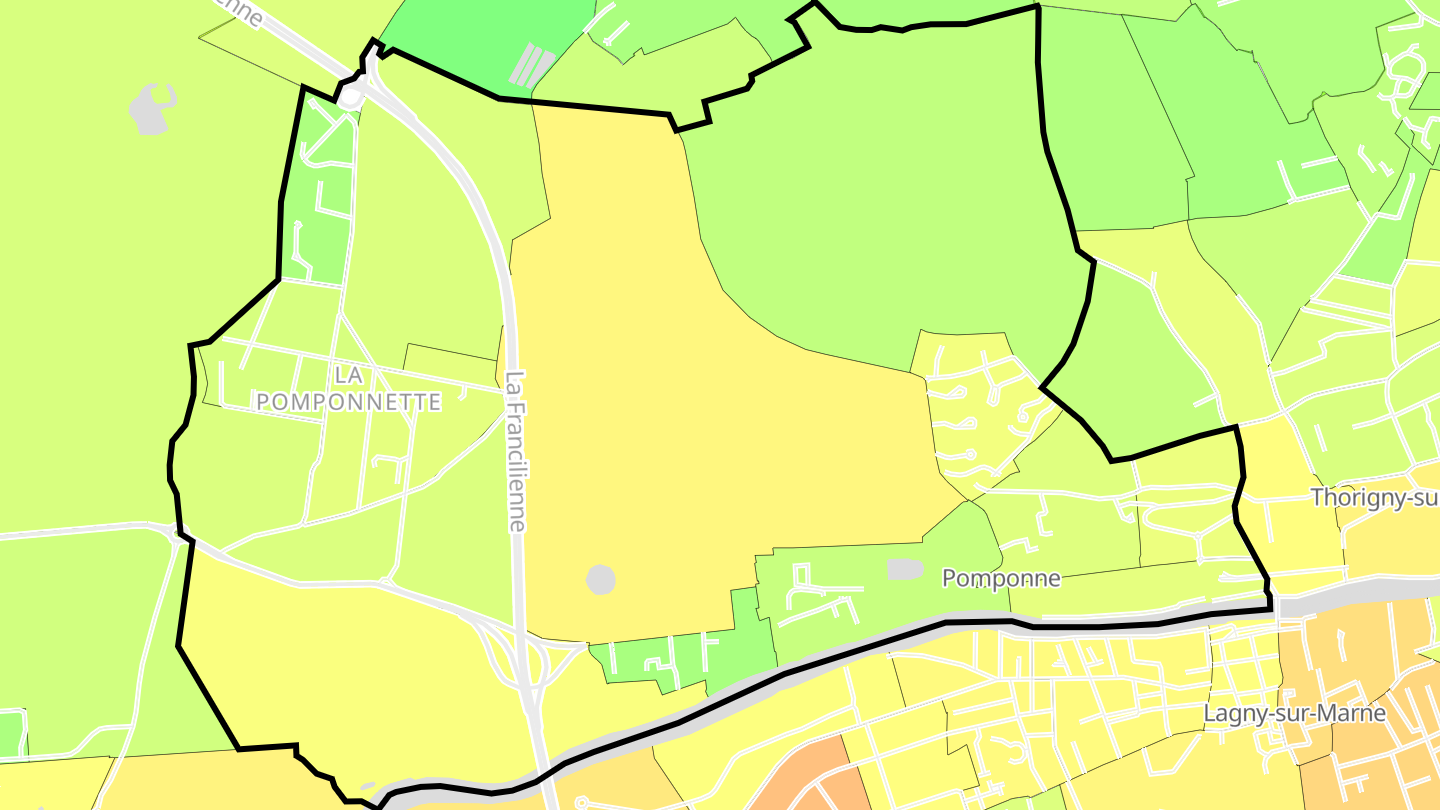 Carte des prix de l'immobilier Pomponne