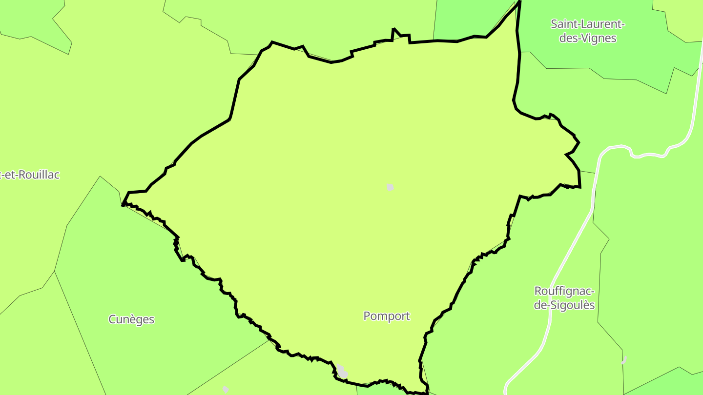 Carte des prix de l'immobilier Pomport