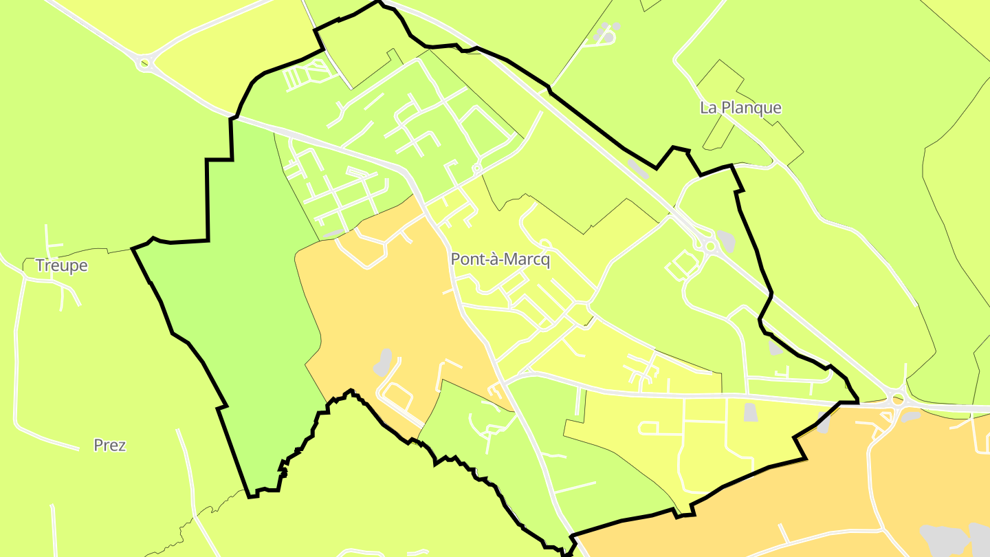 Carte des prix de l'immobilier Pont-à-Marcq
