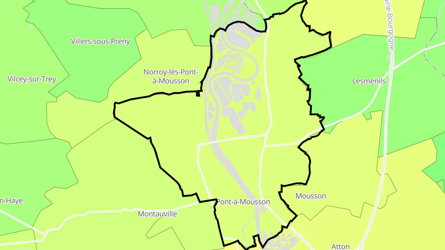 Carte des prix de l'immobilier Pont-à-Mousson