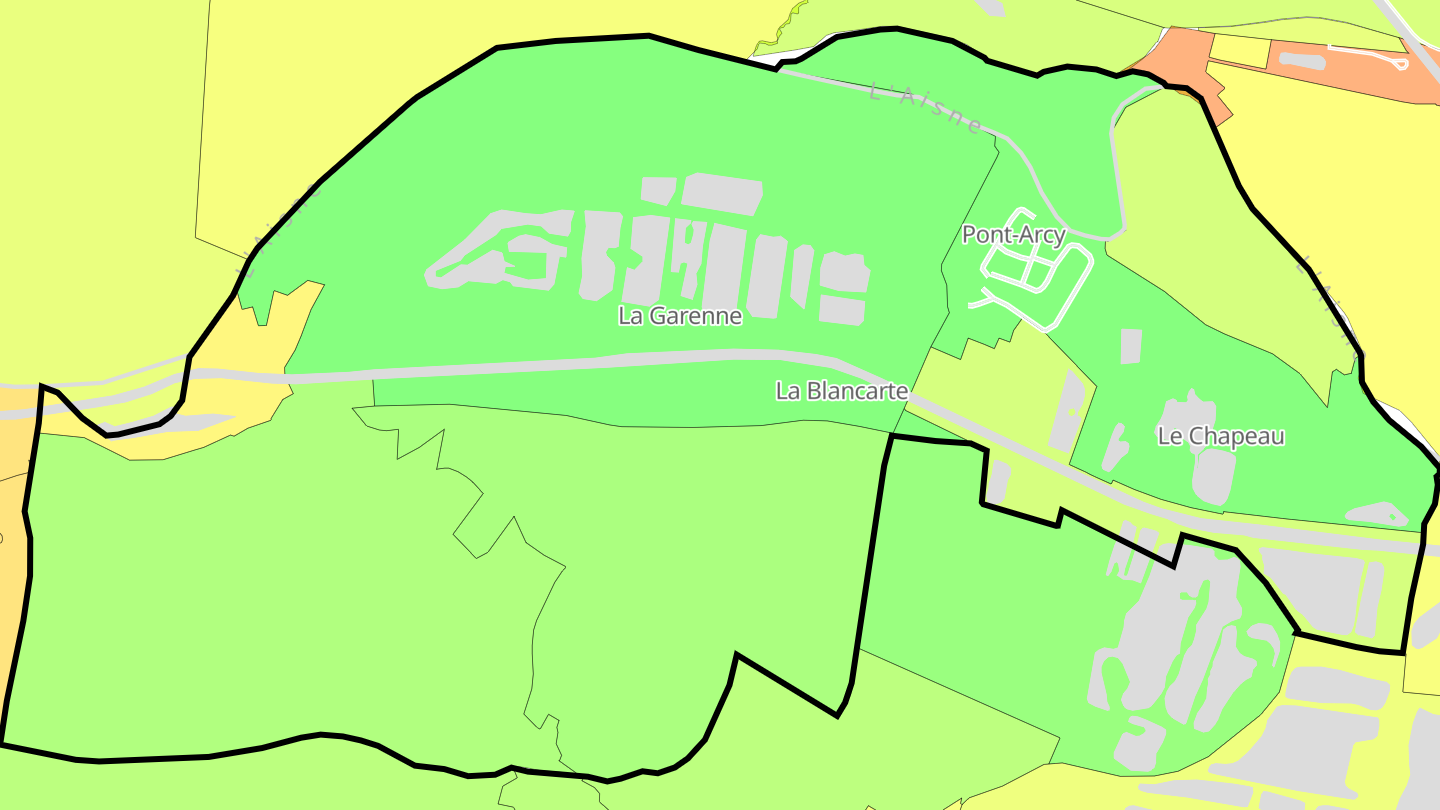 Carte des prix de l'immobilier Pont-Arcy