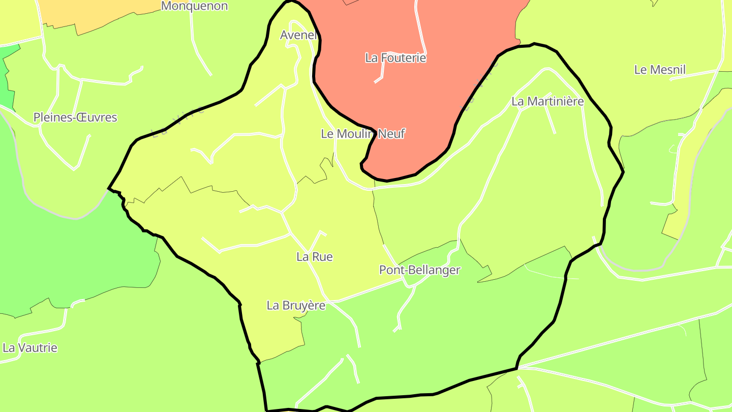 Carte des prix de l'immobilier Pont-Bellanger