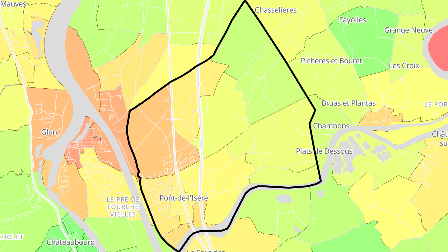 Carte des prix de l'immobilier Pont-de-l'Isère