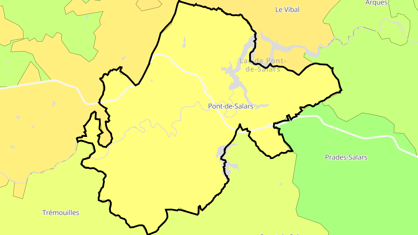 Carte des prix de l'immobilier Pont-de-Salars