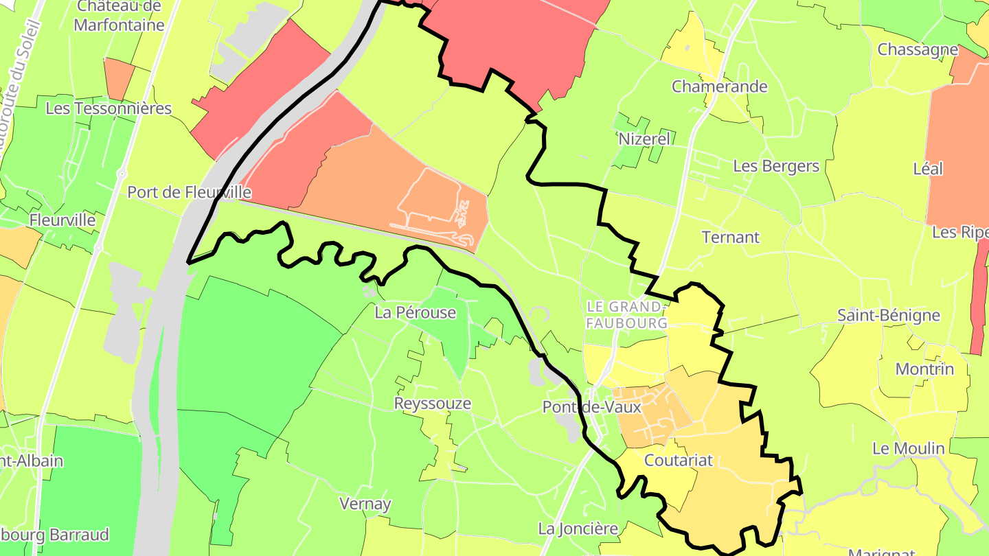 Carte des prix de l'immobilier Pont-de-Vaux