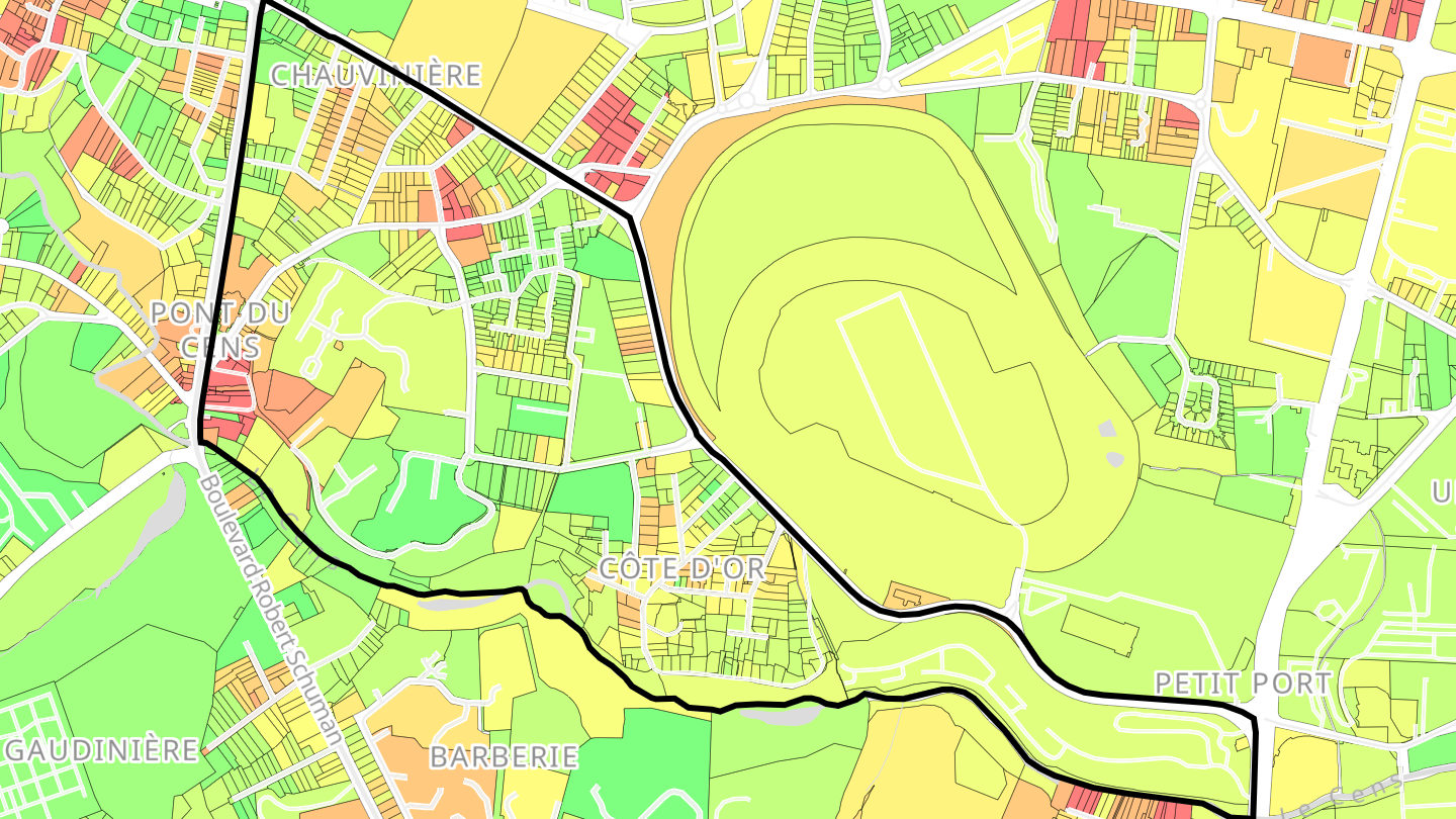 Carte des prix de l'immobilier Pont du Cens - Côte d'Or