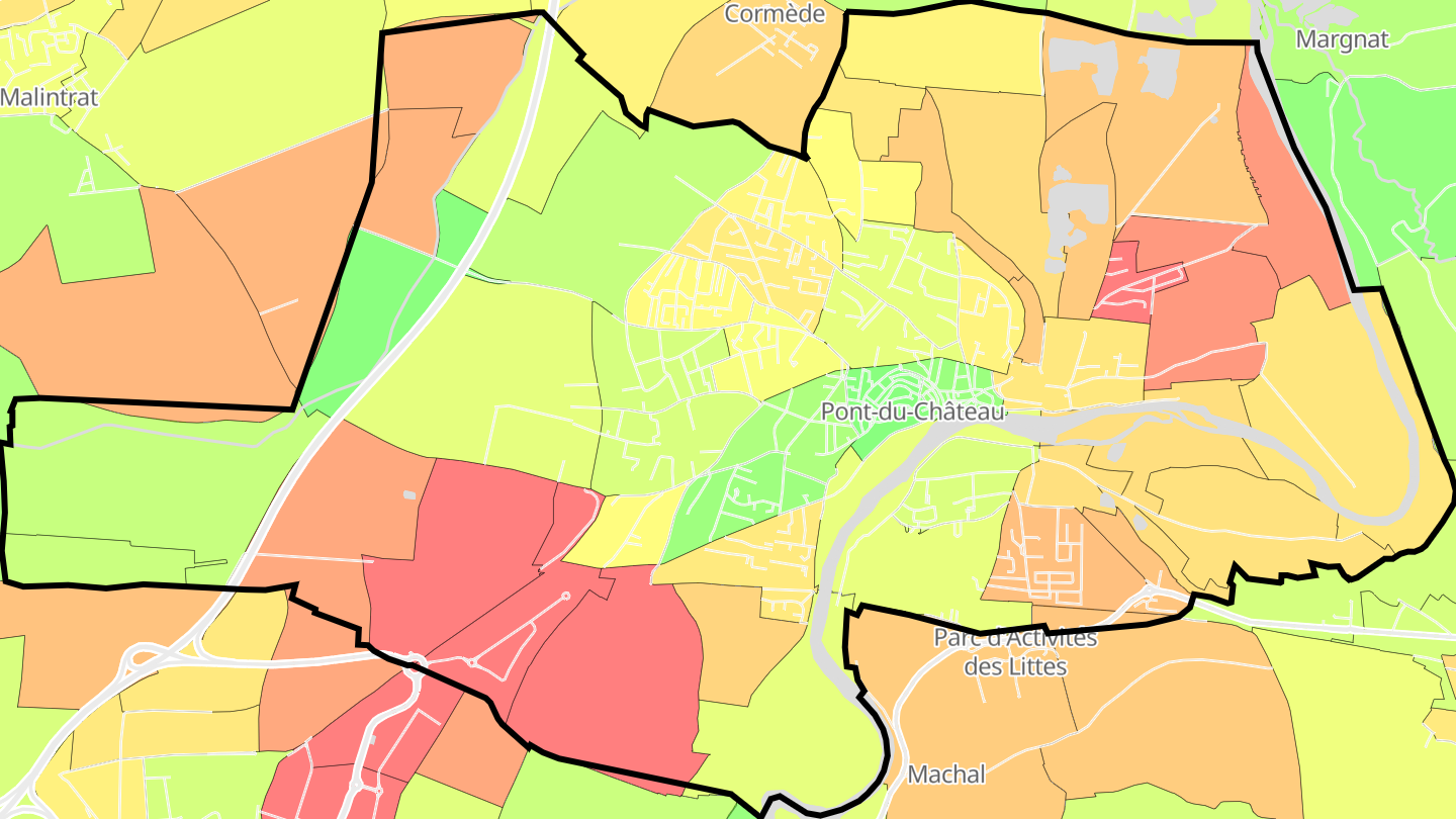 Carte des prix de l'immobilier Pont-du-Château
