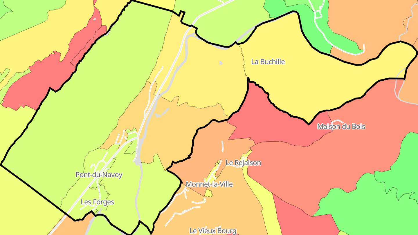 Carte des prix de l'immobilier Pont-du-Navoy