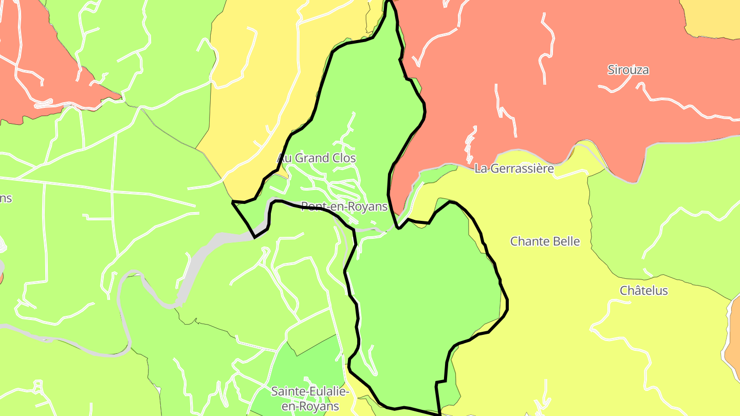 Carte des prix de l'immobilier Pont-en-Royans