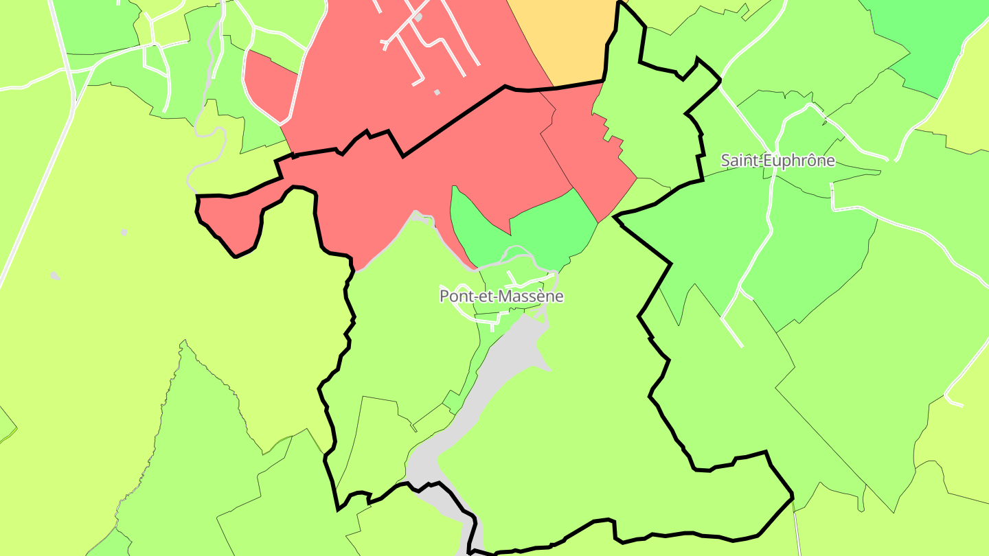 Carte des prix de l'immobilier Pont-et-Massène