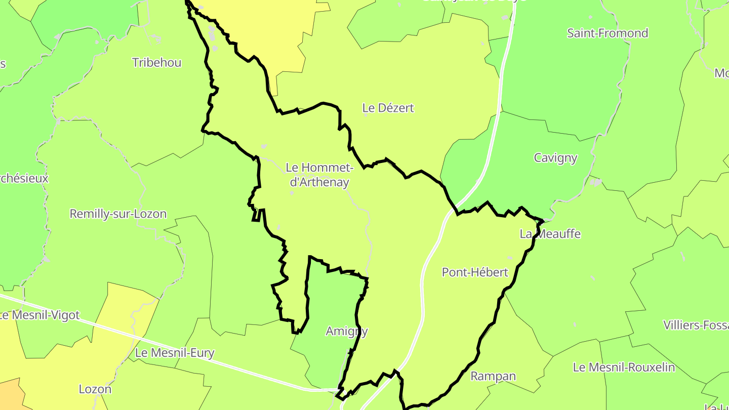 Carte des prix de l'immobilier Pont-Hébert