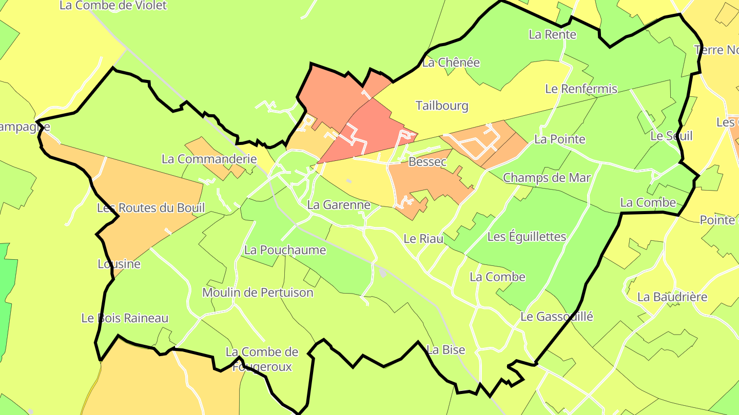 Carte des prix de l'immobilier Pont-l'Abbé-d'Arnoult