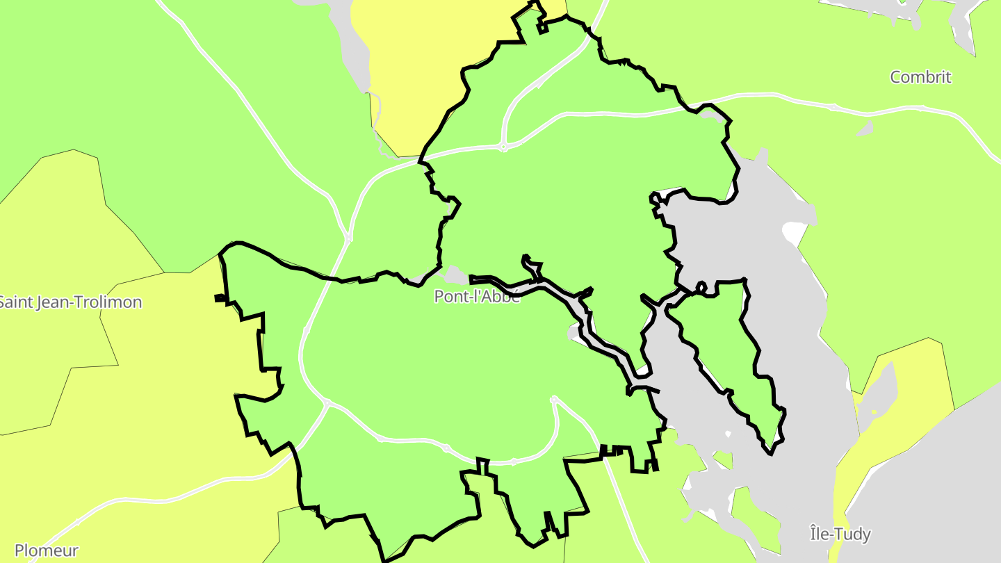 Carte des prix de l'immobilier Pont-l'Abbé