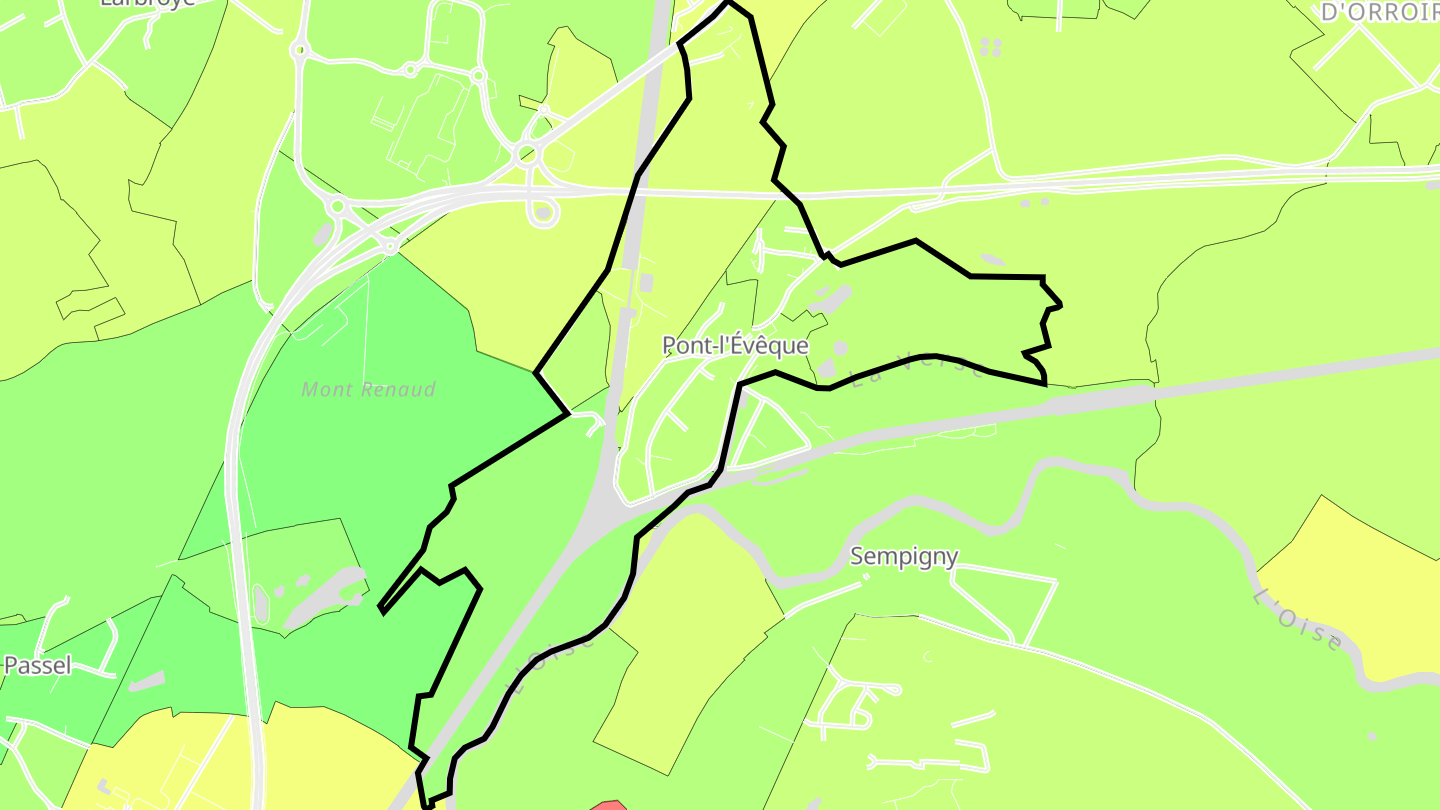 Carte des prix de l'immobilier Pont-l'Évêque