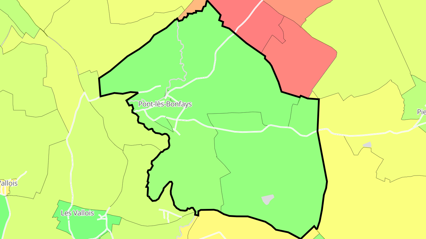 Carte des prix de l'immobilier Pont-lès-Bonfays