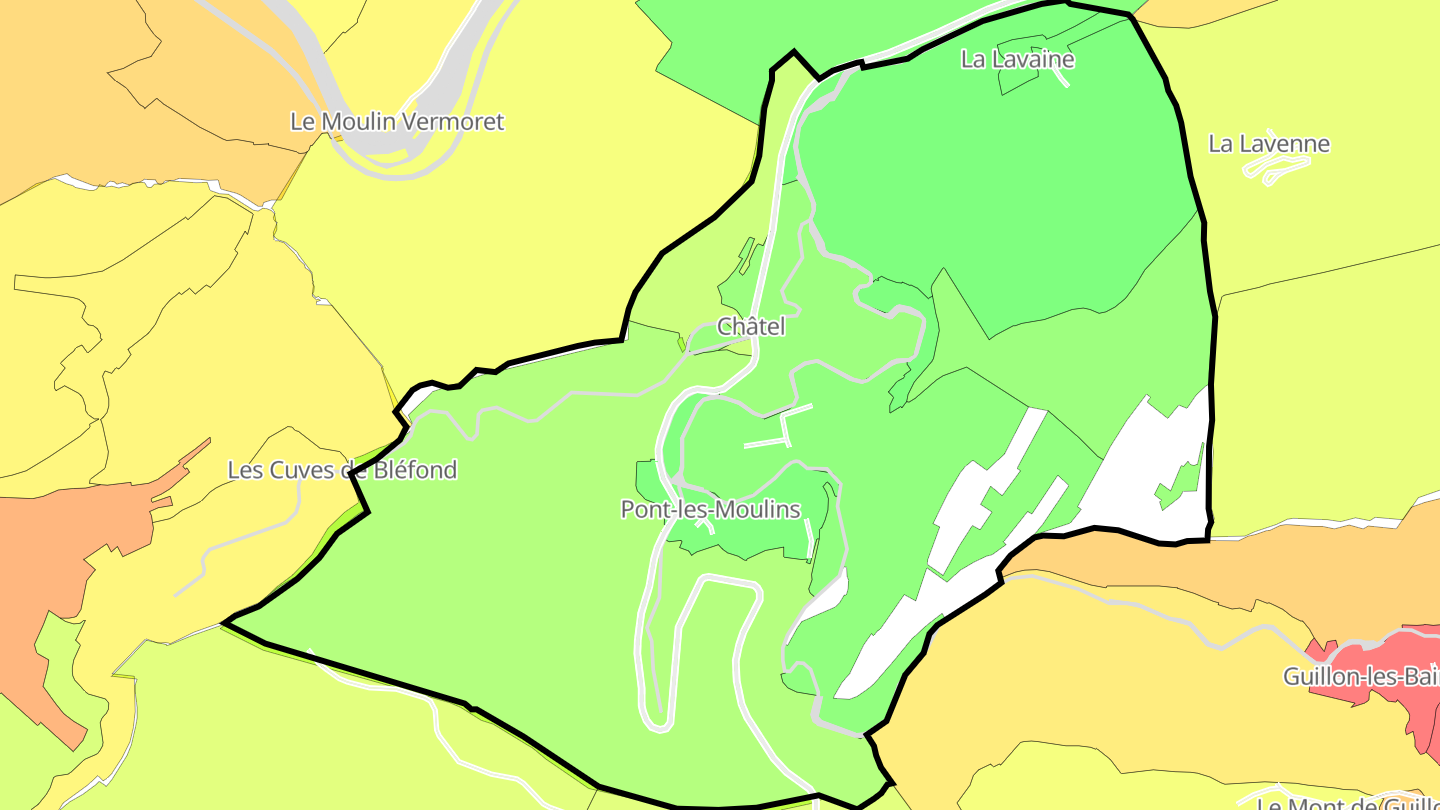 Carte des prix de l'immobilier Pont-les-Moulins
