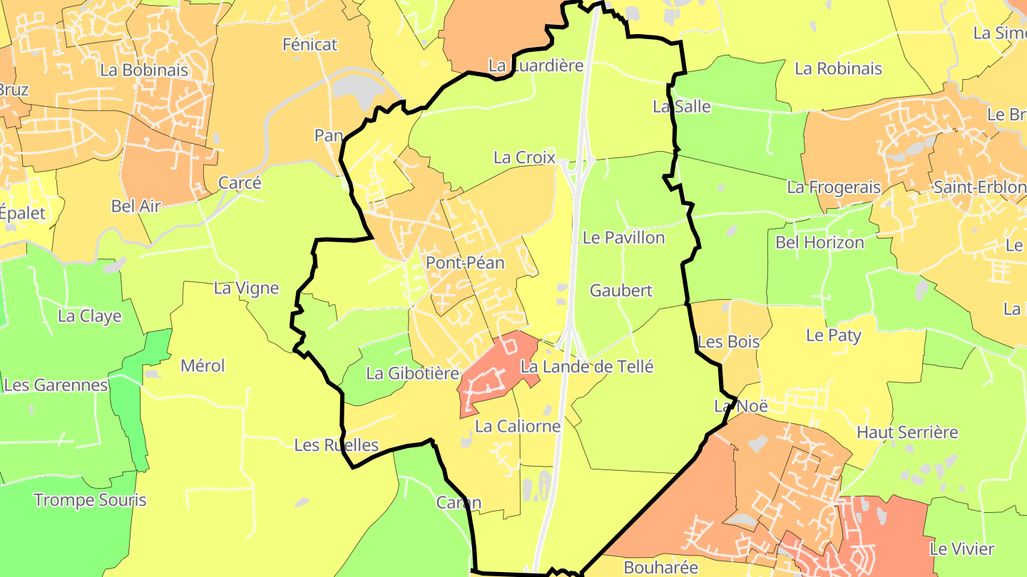 Carte des prix de l'immobilier Pont-Péan