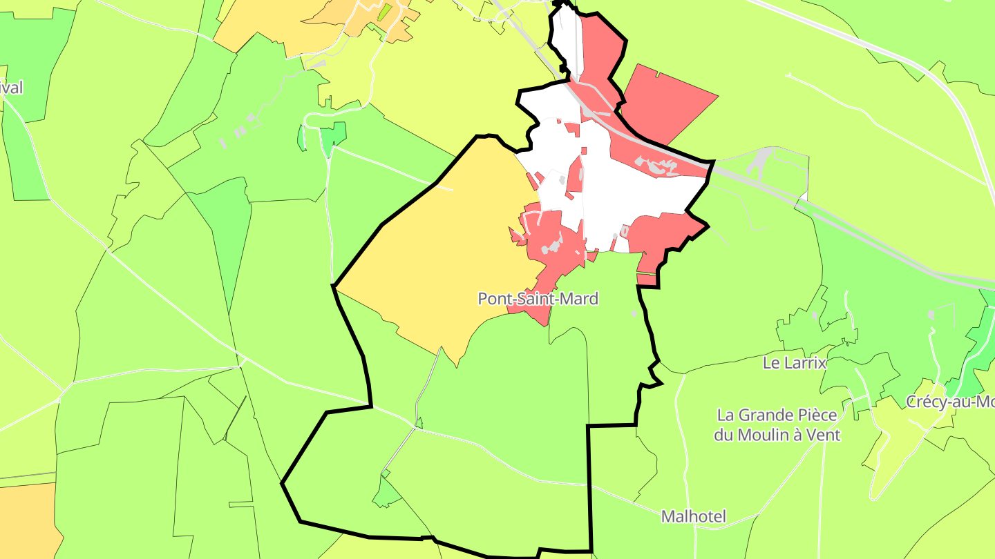 Carte des prix de l'immobilier Pont-Saint-Mard