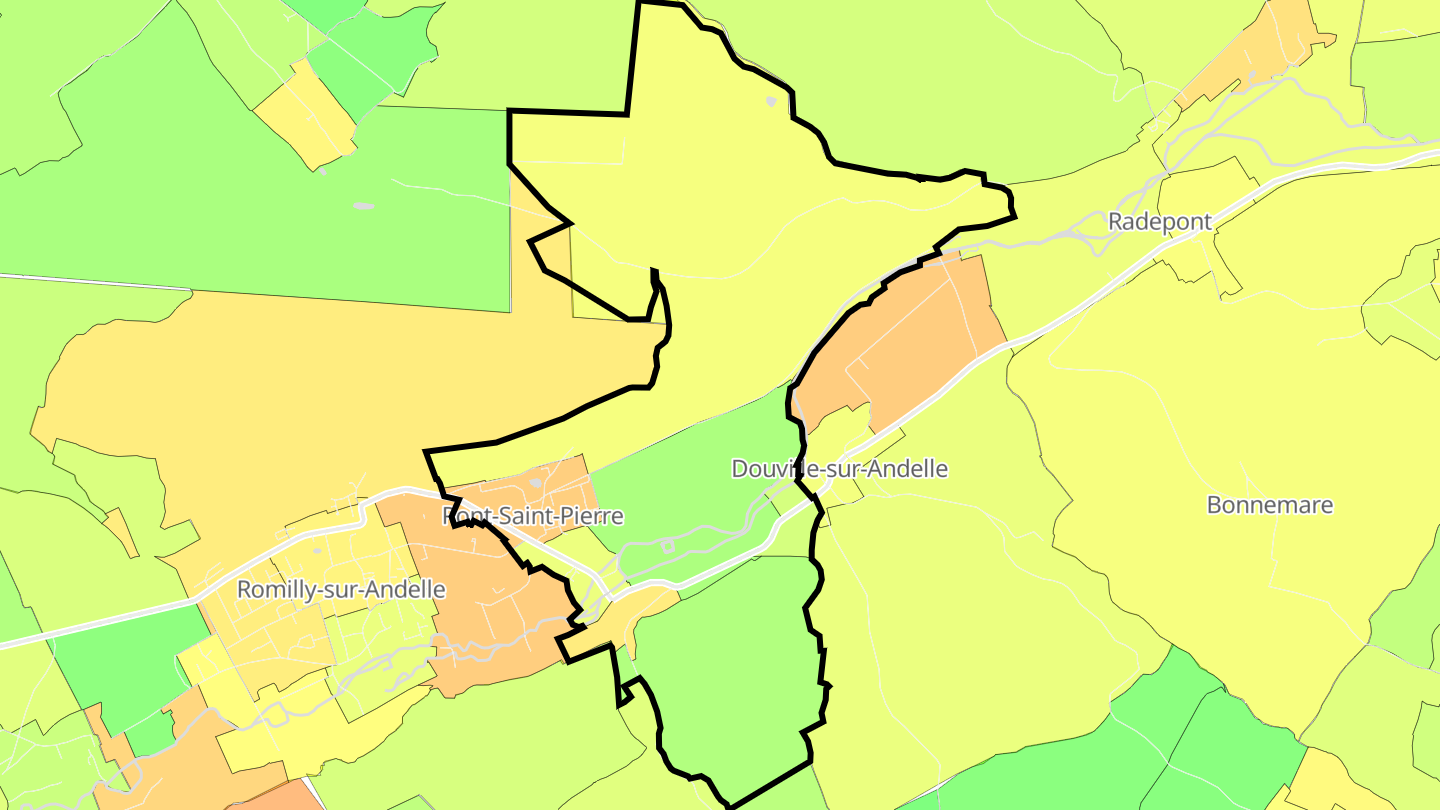Carte des prix de l'immobilier Pont-Saint-Pierre