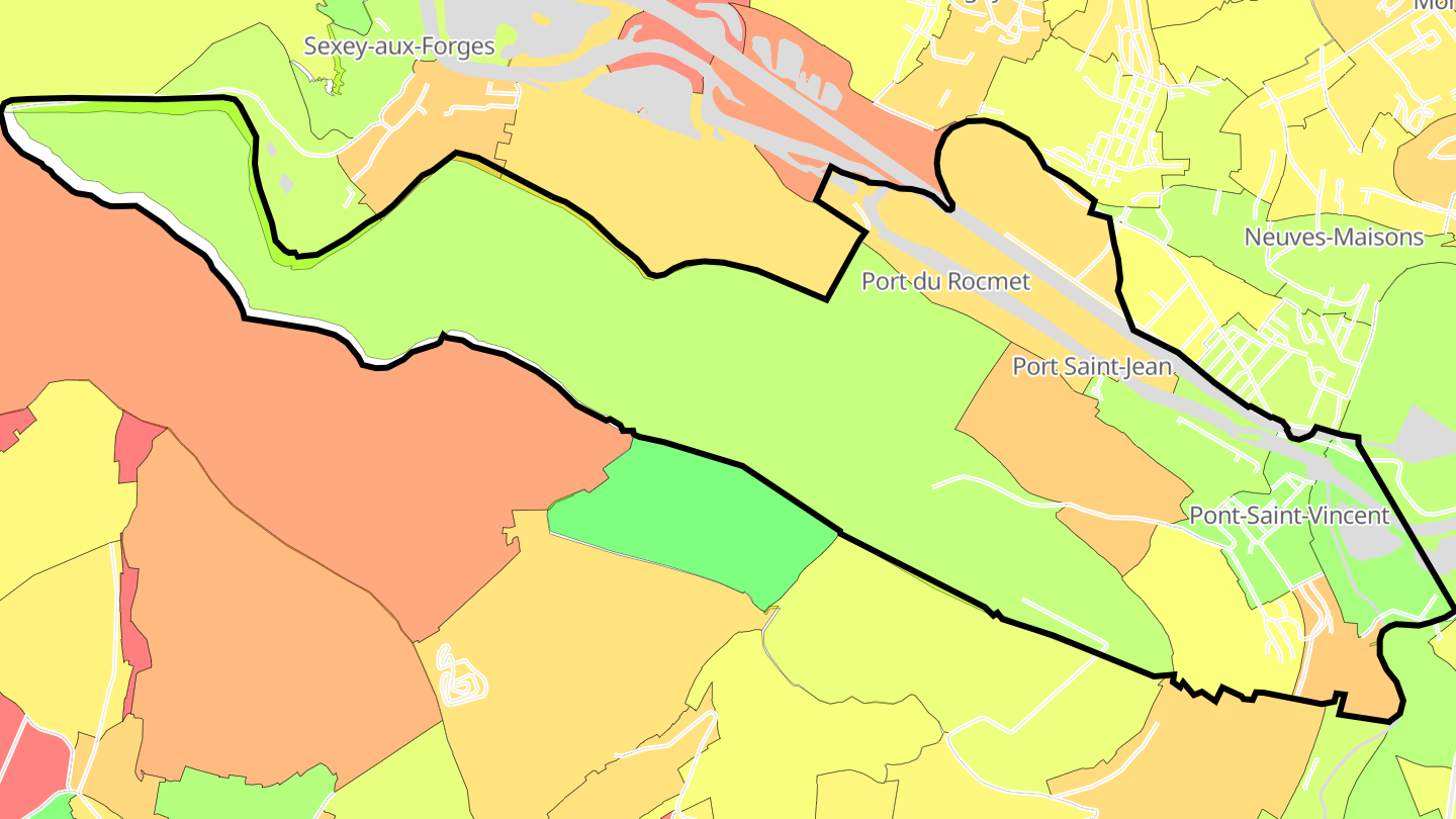 Carte des prix de l'immobilier Pont-Saint-Vincent