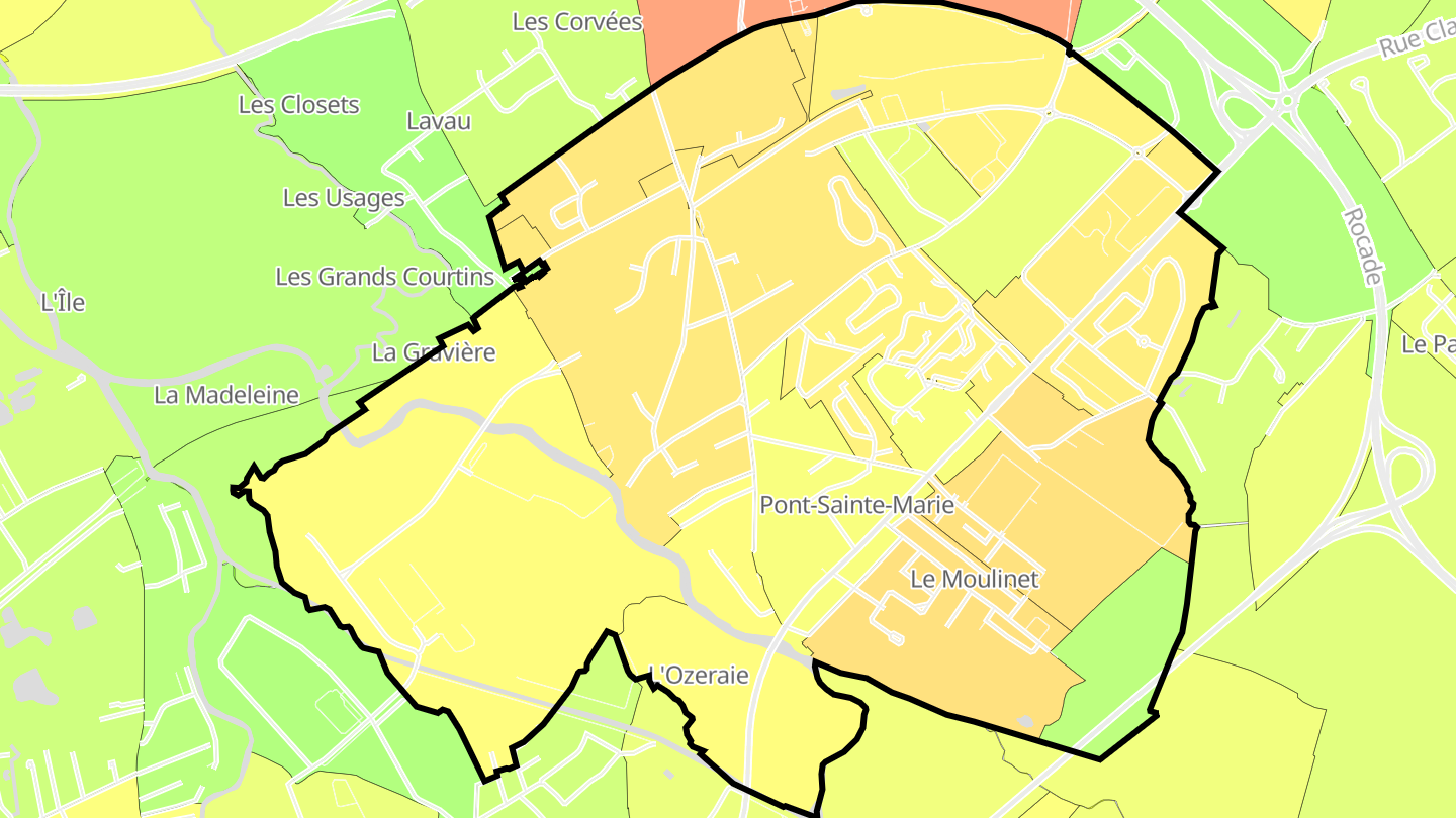 Carte des prix de l'immobilier Pont-Sainte-Marie