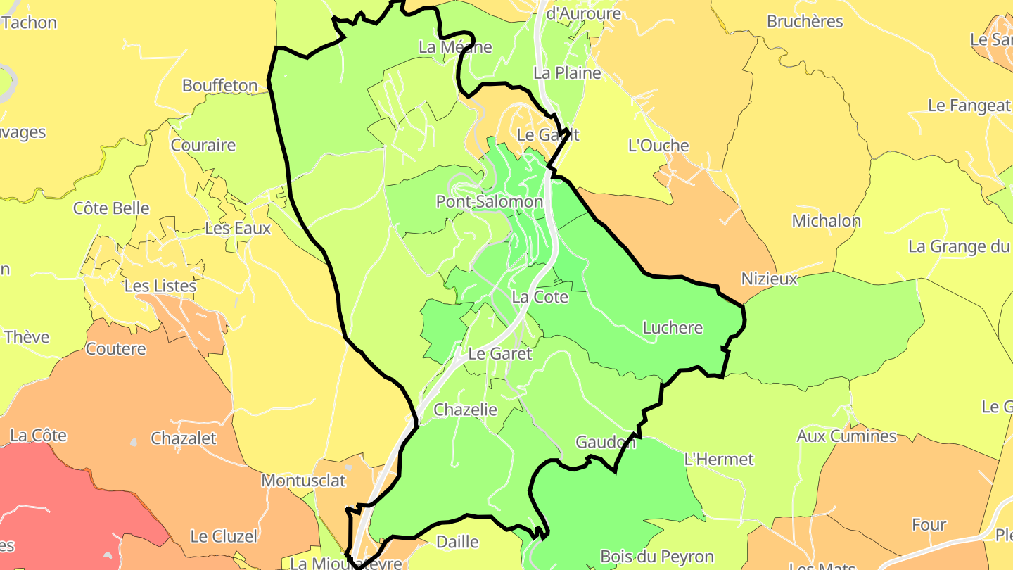 Carte des prix de l'immobilier Pont-Salomon