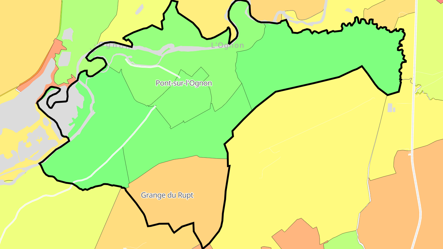 Carte des prix de l'immobilier Pont-sur-l'Ognon