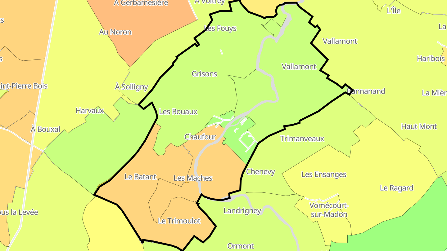 Carte des prix de l'immobilier Pont-sur-Madon
