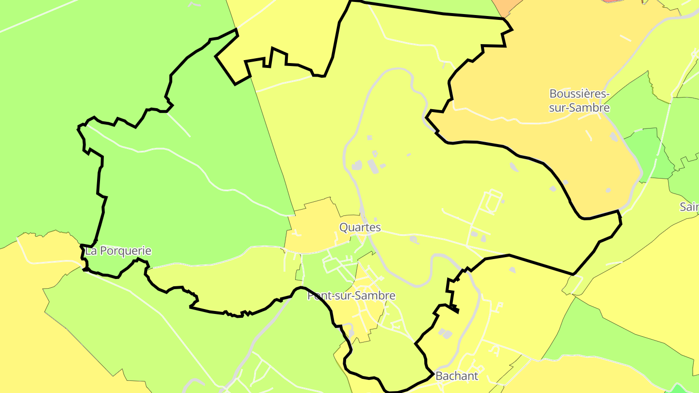 Carte des prix de l'immobilier Pont-sur-Sambre