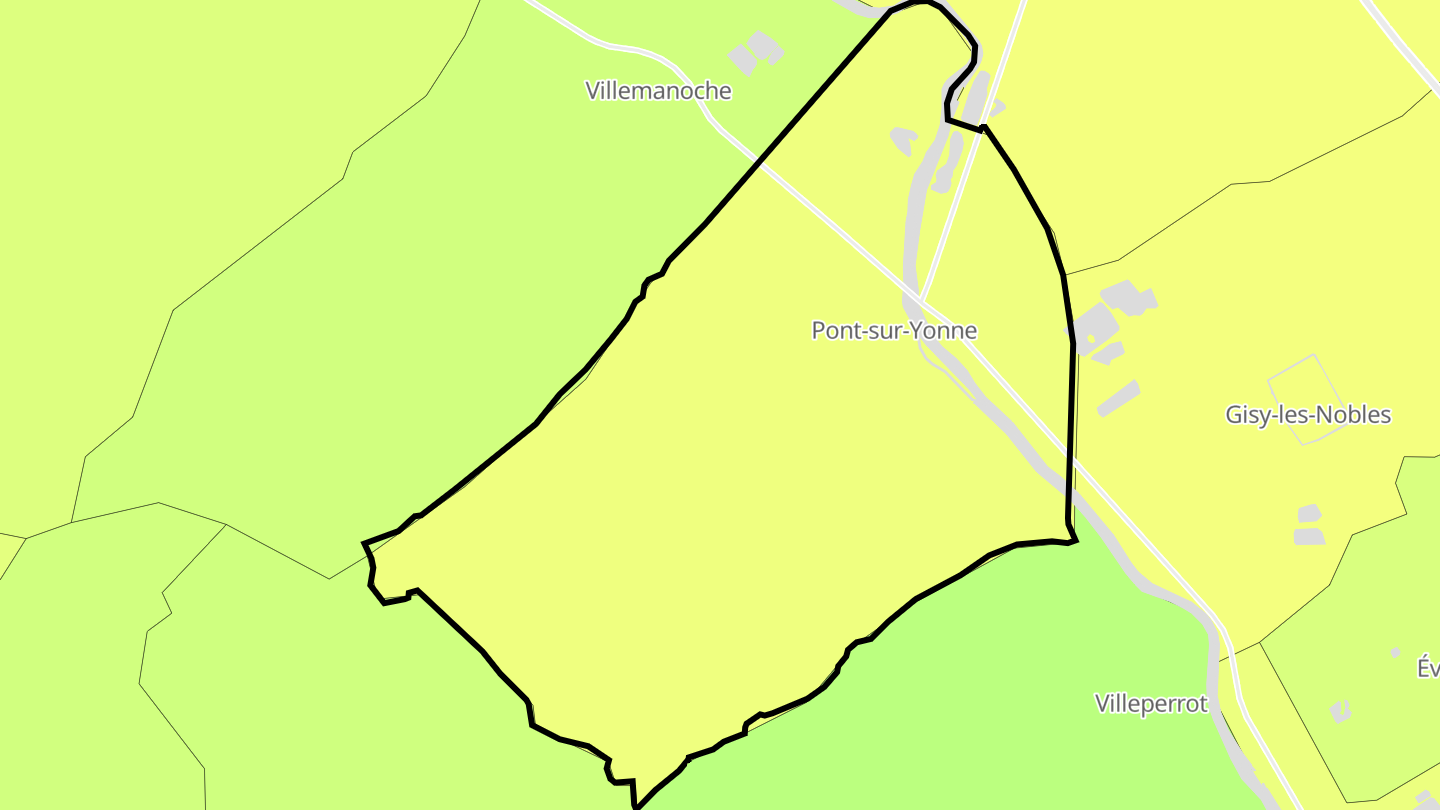 Carte des prix de l'immobilier Pont-sur-Yonne