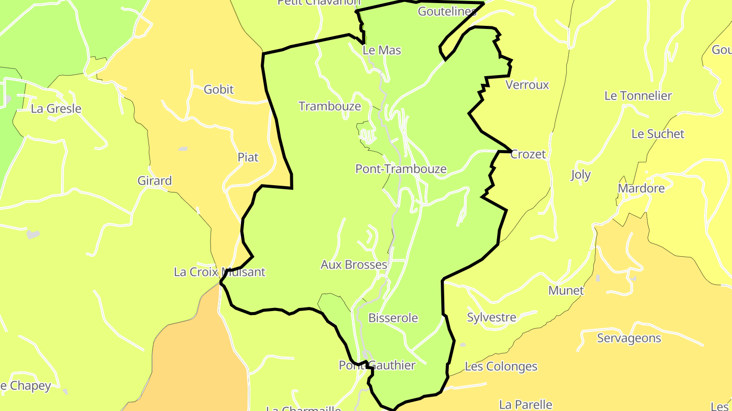 Carte des prix de l'immobilier Pont-Trambouze