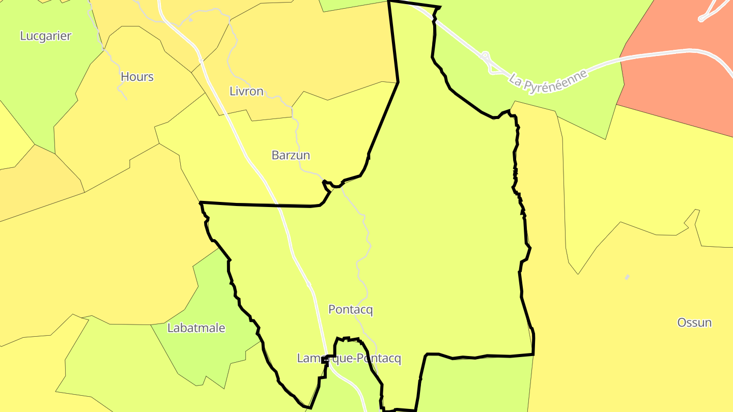 Carte des prix de l'immobilier Pontacq